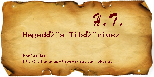 Hegedűs Tibériusz névjegykártya
